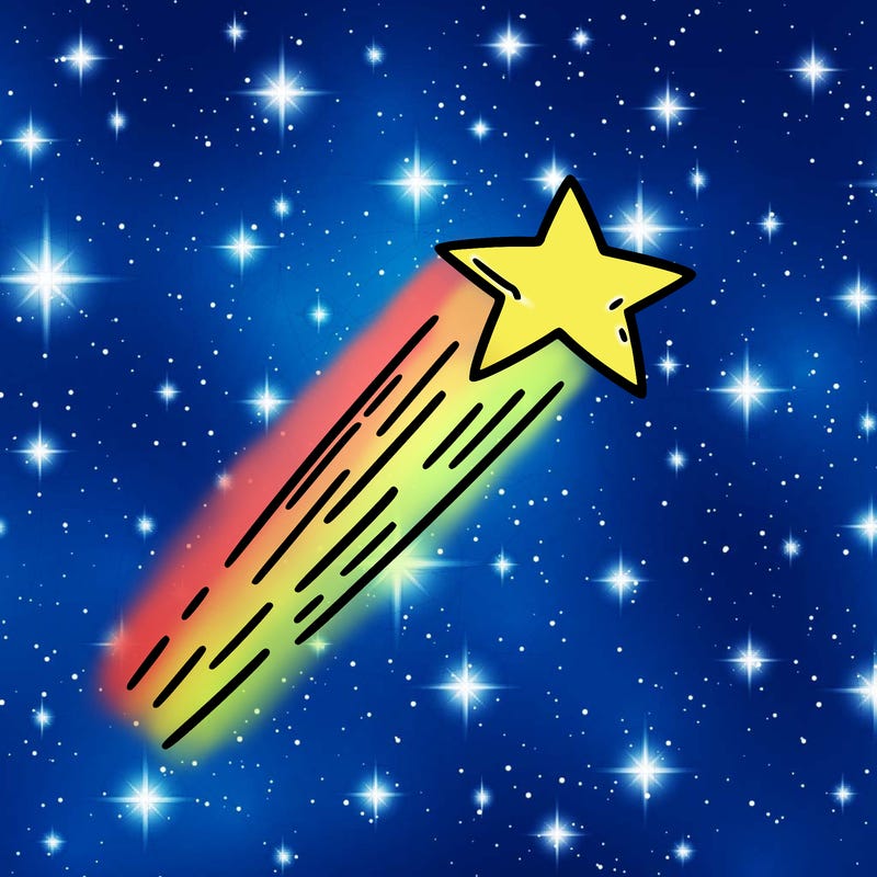a shooting star in the sky