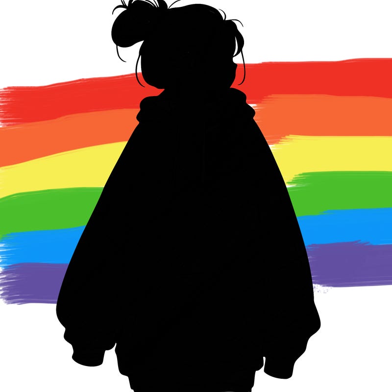 realistic girl with a oversized sweatshirt on and a bun