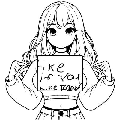 girl holding a blank sign in a long sleeve crop top