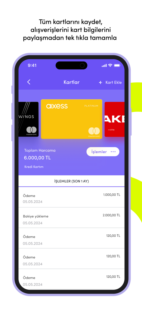 Juzdan - Interfaz de la aplicación Juzdan mostrando tarjetas de crédito y una lista de transacciones recientes