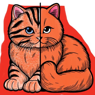 realistic split cat