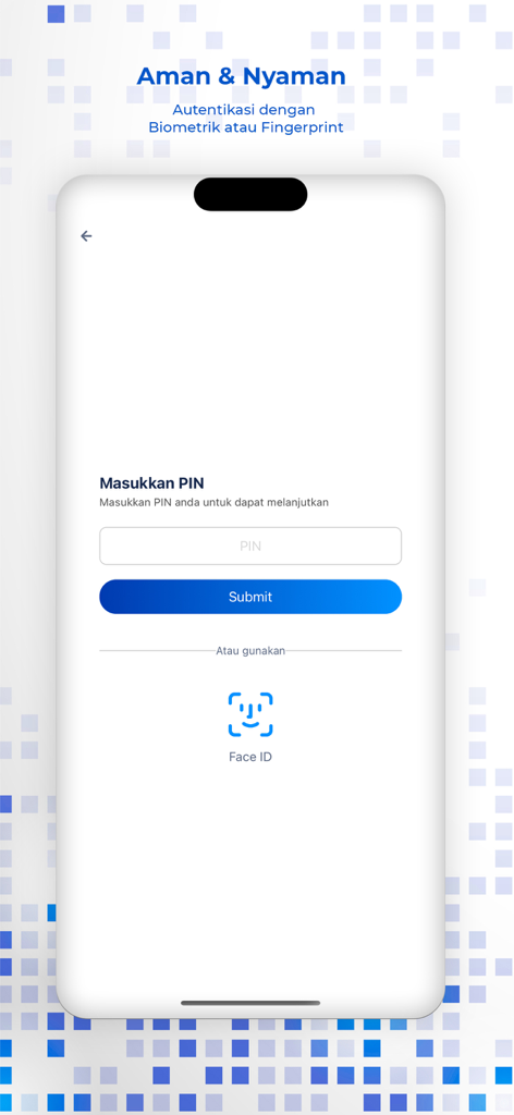 Hrdpintar Eslip - Hrdpintar Eslip app security login screen with PIN entry and Face ID options