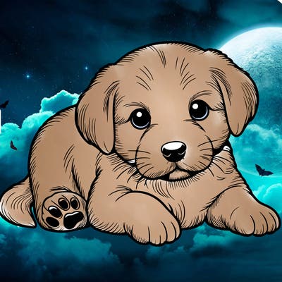 a cute realistic puppy