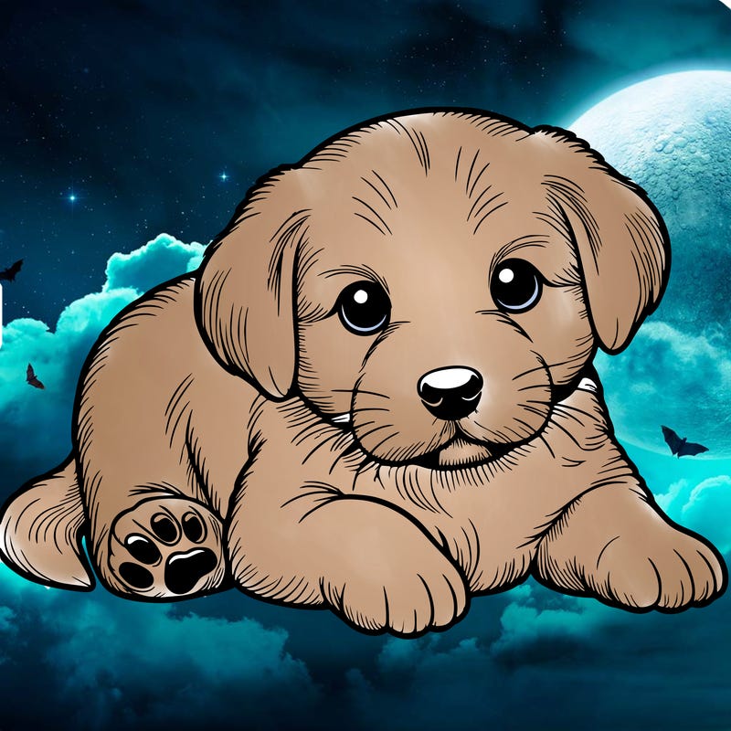 a cute realistic puppy