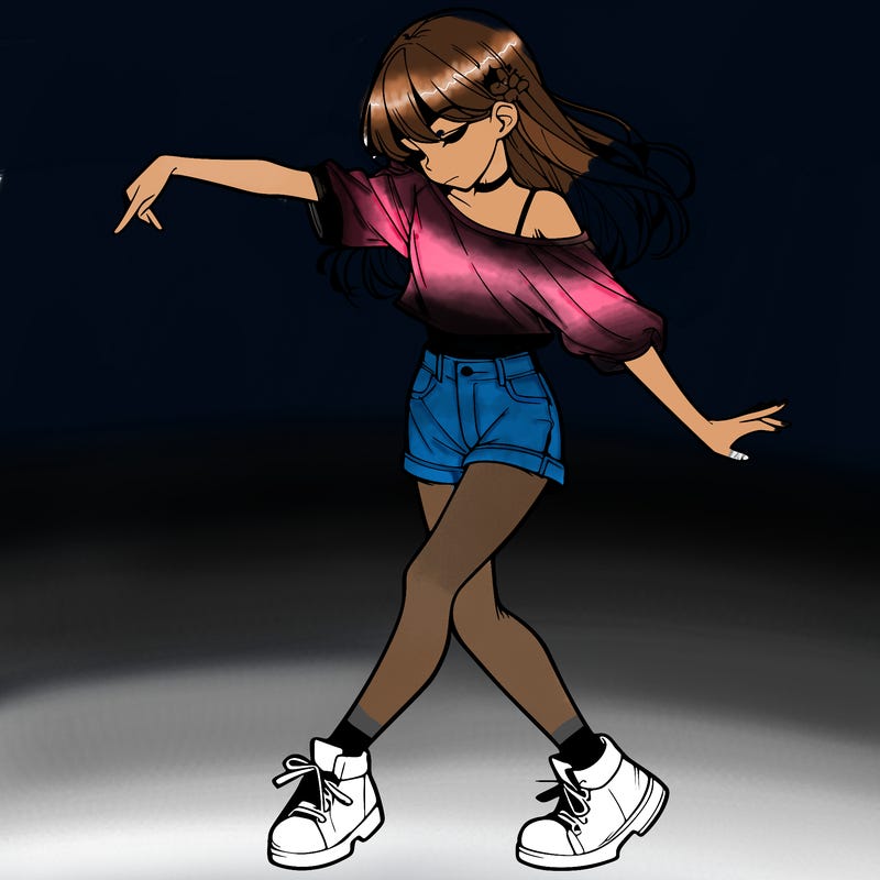 realistic girl danceing