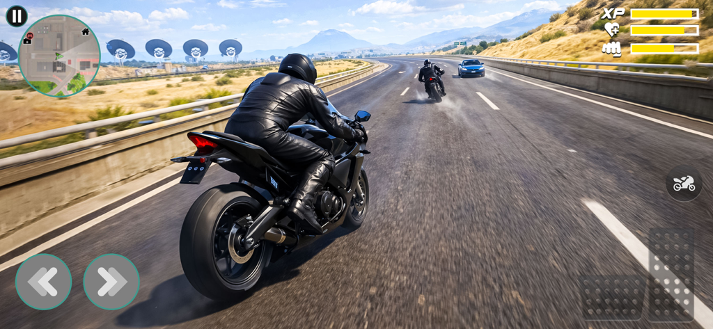 Gangster Bike Racing Simulator - A high speed motorcycle race on an open highway