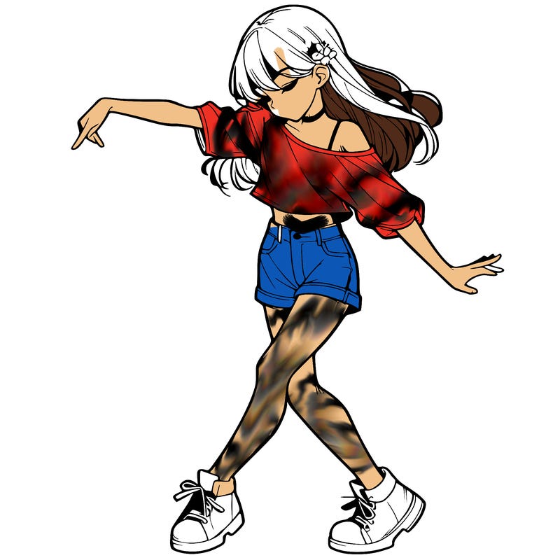 realistic girl danceing