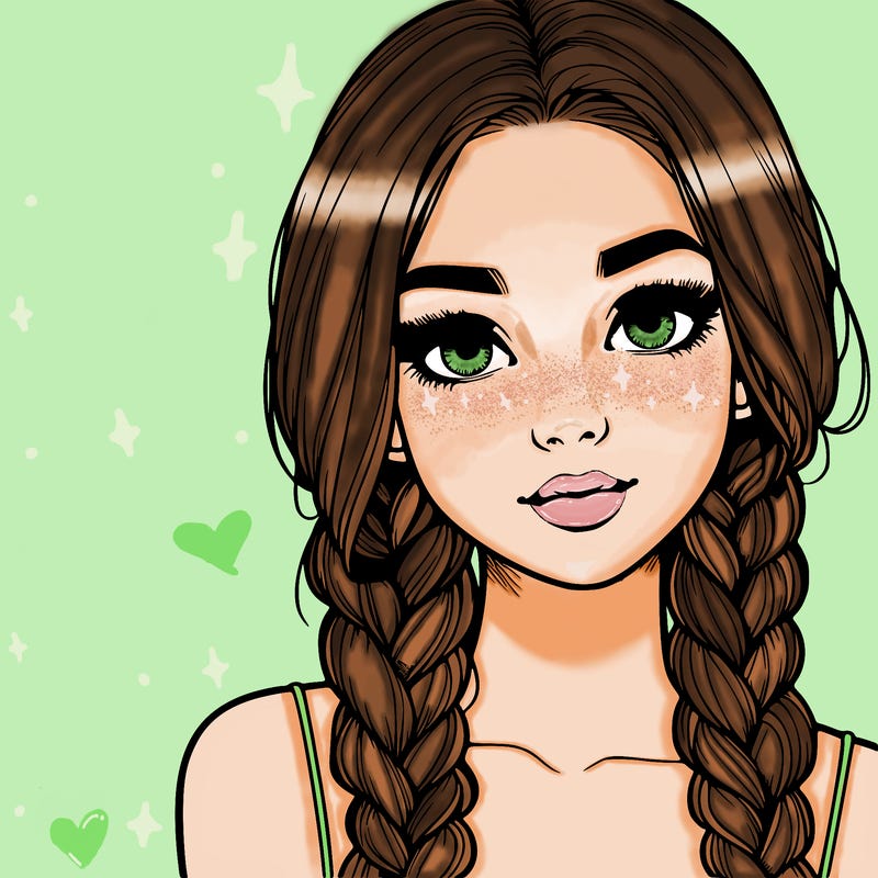 realistic girl with braids