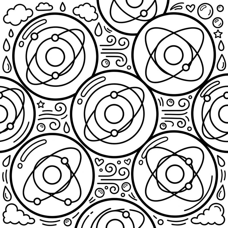 Introduce your little scientist to the building blocks of life with this engaging oxygen atoms coloring page. Designed specifically for toddlers, it features ultra-thick lines and simple shapes to foster early learning and fine motor skills.