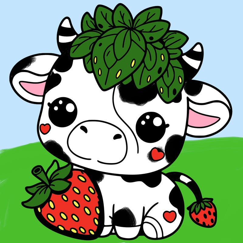 cute strawberry cow