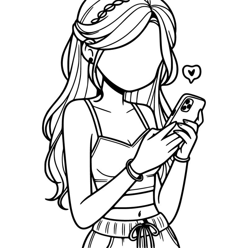 girl with crop top texting on her phone