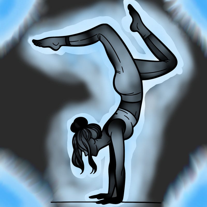 a woman doing a handstand