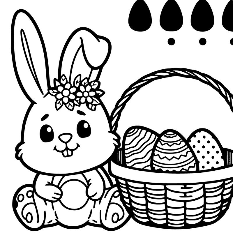 easter bunny in a easter  basket