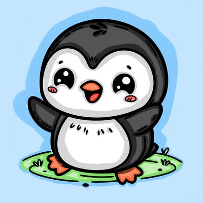 cute smiling penguin