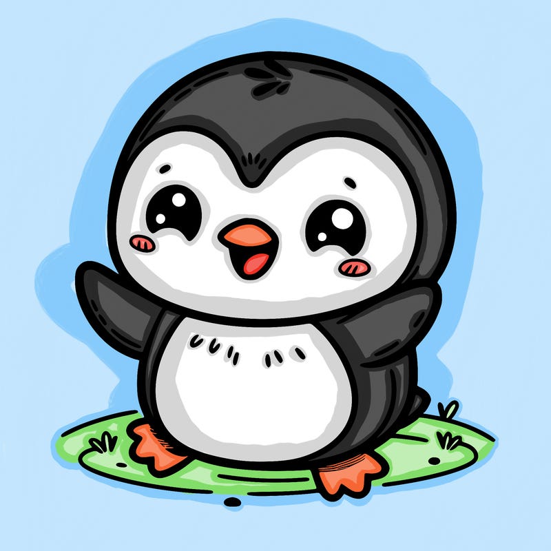cute smiling penguin