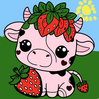 cute strawberry cow