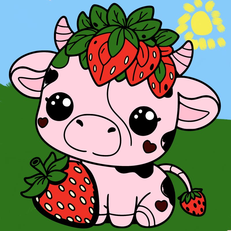 cute strawberry cow