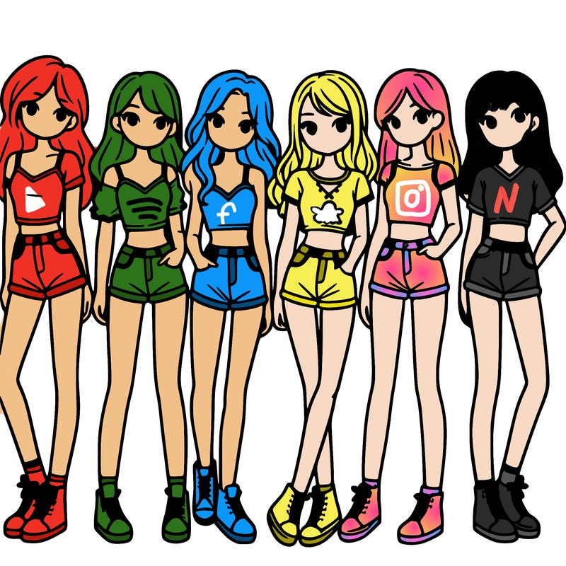 a group of girls wearing crop tops and shorts