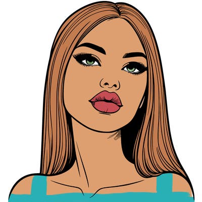 realistic woman with full lips