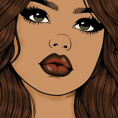 really realistic girl with lips