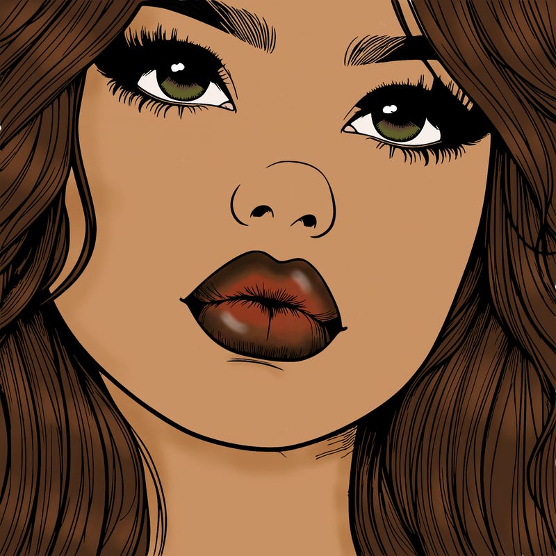 really realistic girl with lips