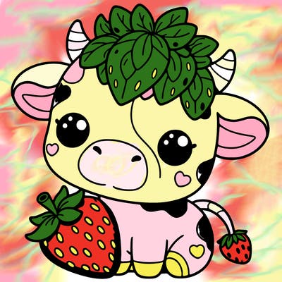 cute strawberry cow