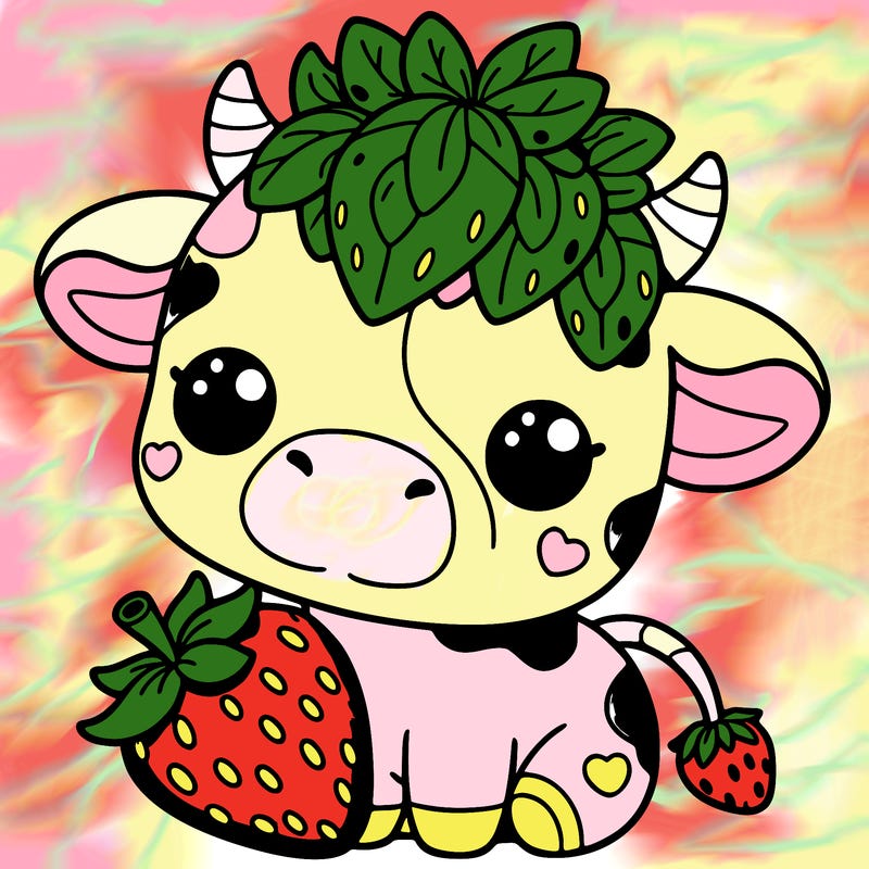 cute strawberry cow