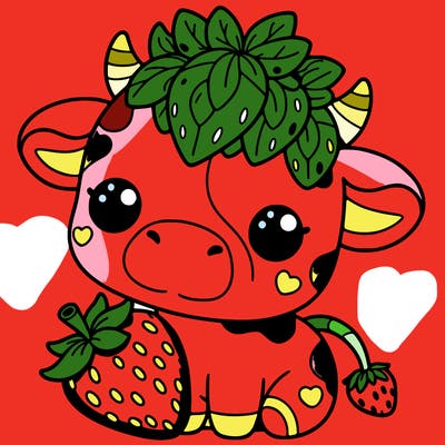 cute strawberry cow
