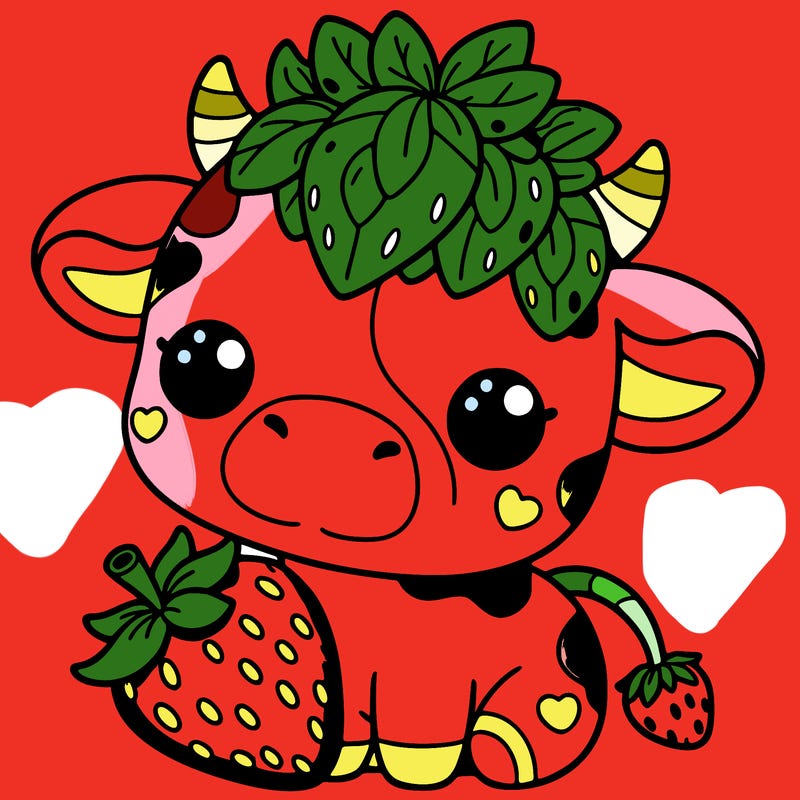 cute strawberry cow