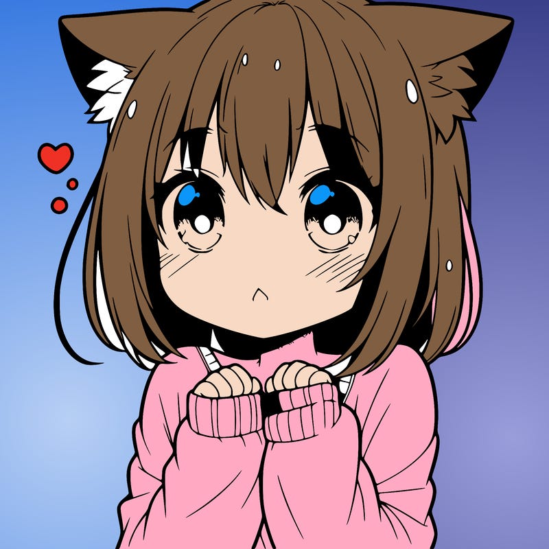 shy anime catgirl