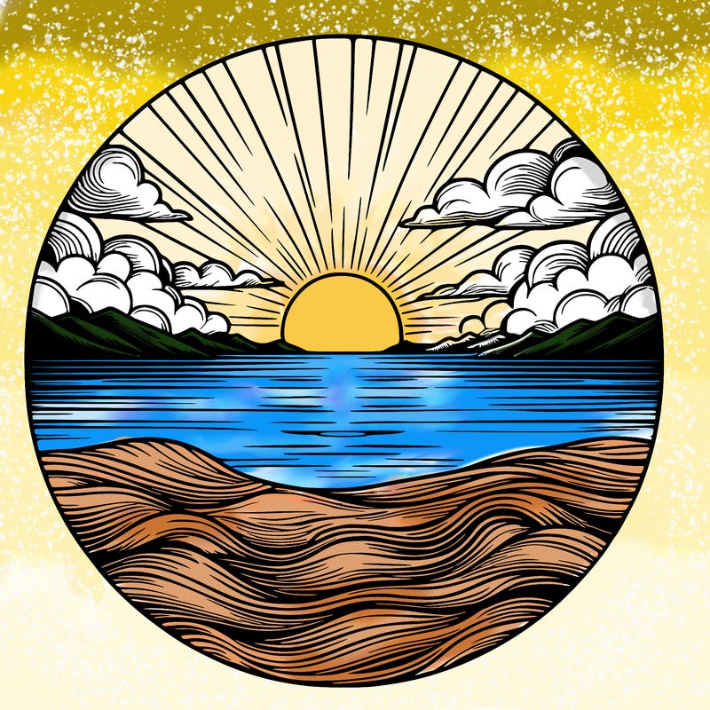 realistic sunset