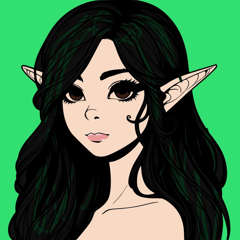 elf girl realistic dark fantasy