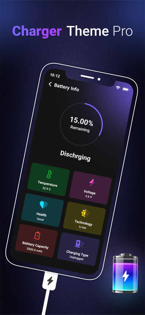Pantalla de iPhone que muestra métricas detalladas de salud y carga de la batería, incluyendo voltaje y capacidad