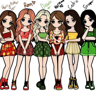 a group of girls realistic