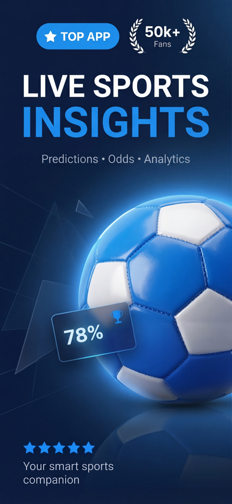 Sports Insights: Odds Compare - スポーツインサイトアプリの予測とライブスポーツ分析を表示するプロモーション画面