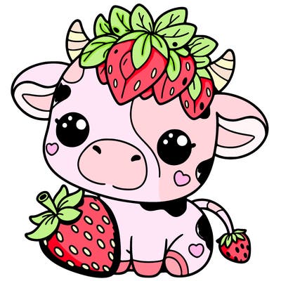cute strawberry cow