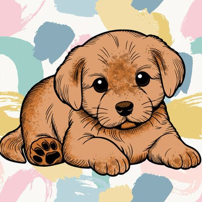 a cute realistic puppy