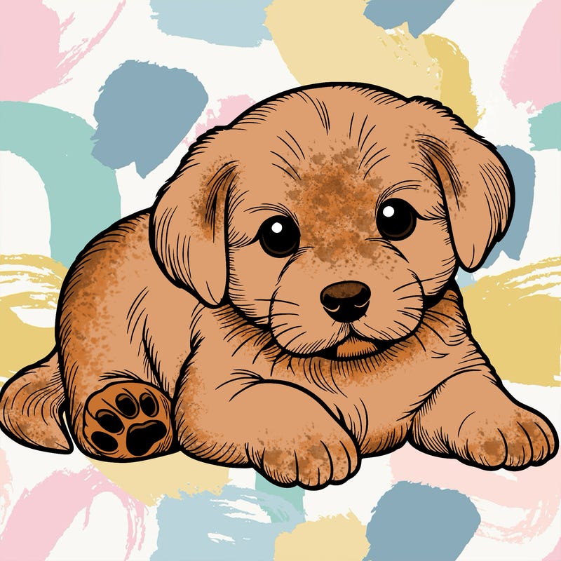 a cute realistic puppy