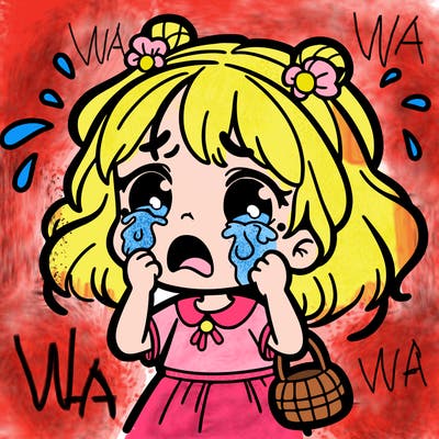 a girl crying