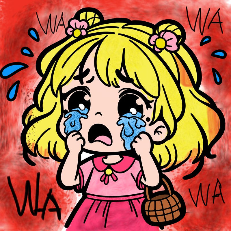 a girl crying
