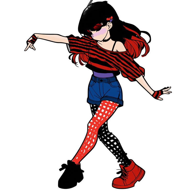 realistic girl danceing
