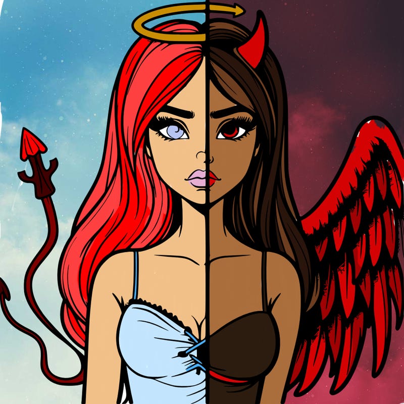 devil vs angel realistic girl
