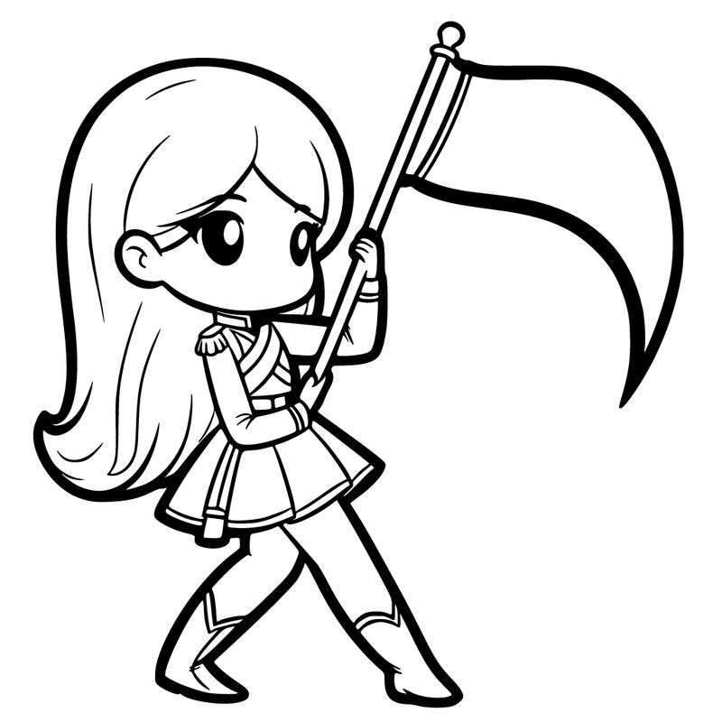 color guard flag girl