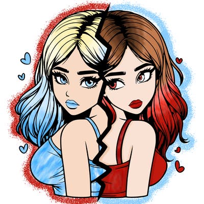 realistic girl split