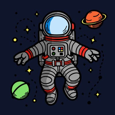 astronaut in space floating