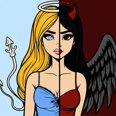 devil vs angel realistic girl