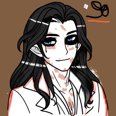 long-haired handsome vampire man