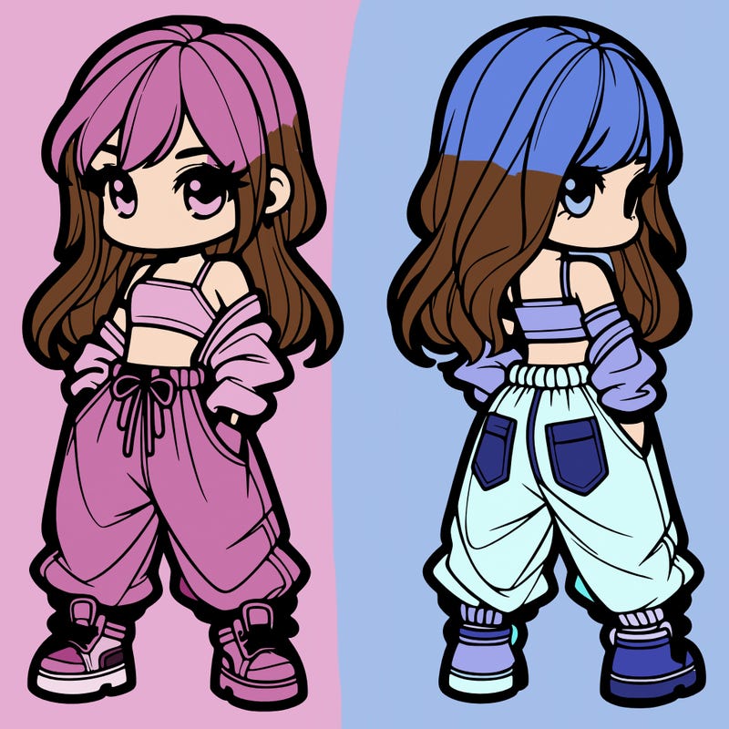 girl in crop top and baggy pants