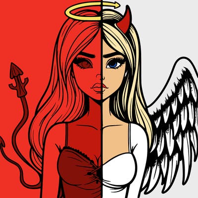 devil vs angel realistic girl