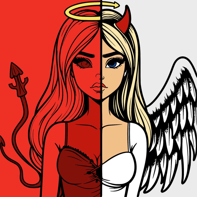 devil vs angel realistic girl